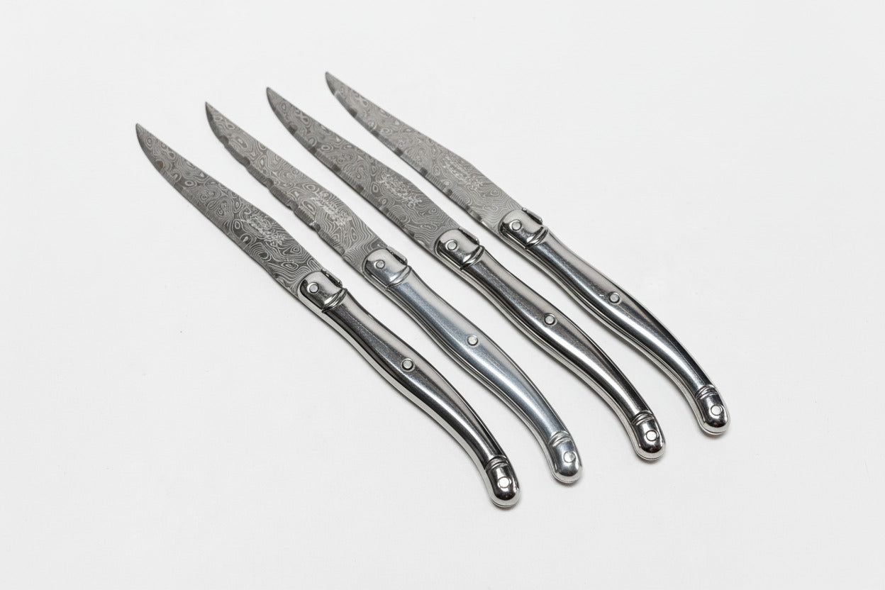 Couteau de table Laguiole Inox - Argent Inox Gravés